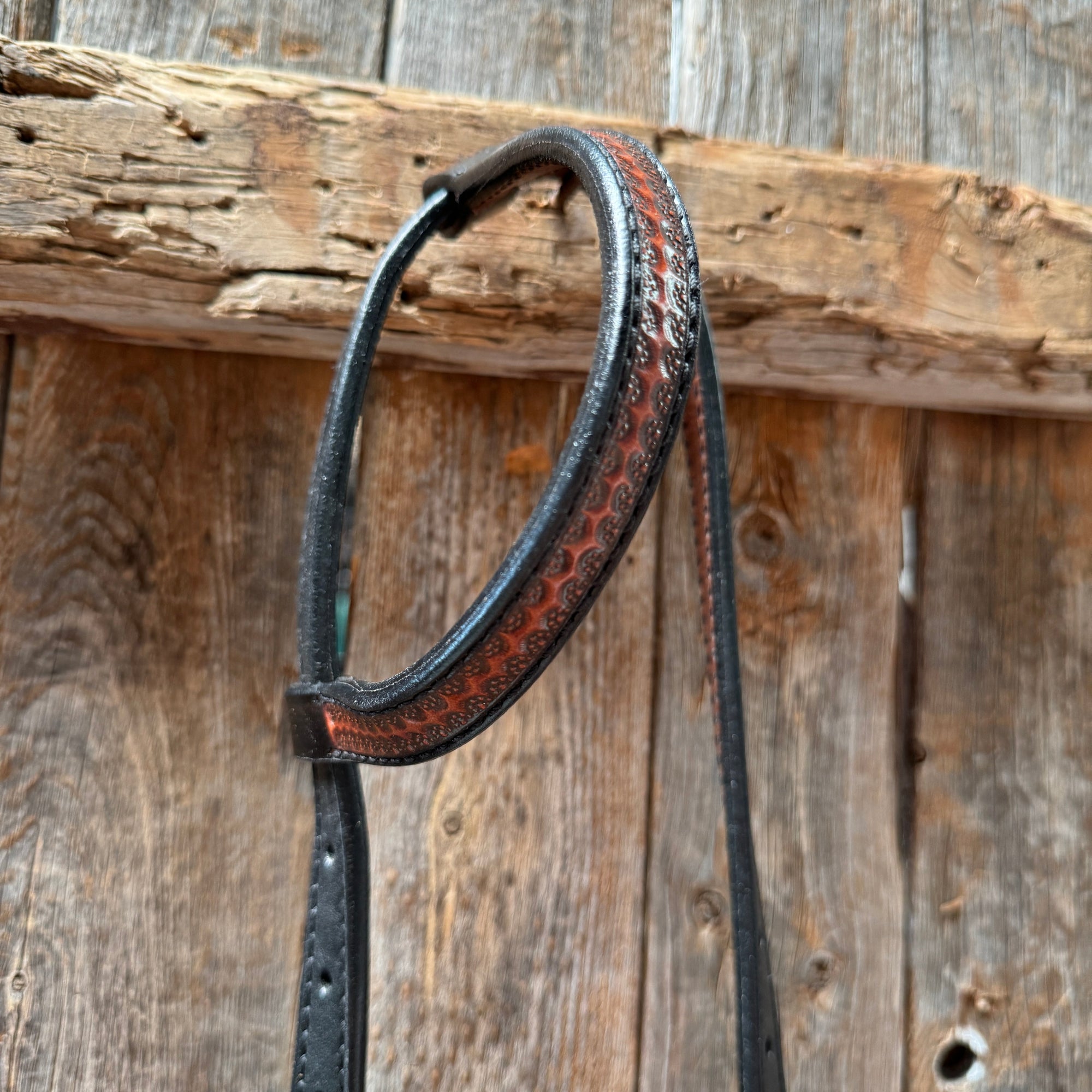 Teal Diamond and Turquoise Flower Browband / One Ear - Breastcollar Tack Set 