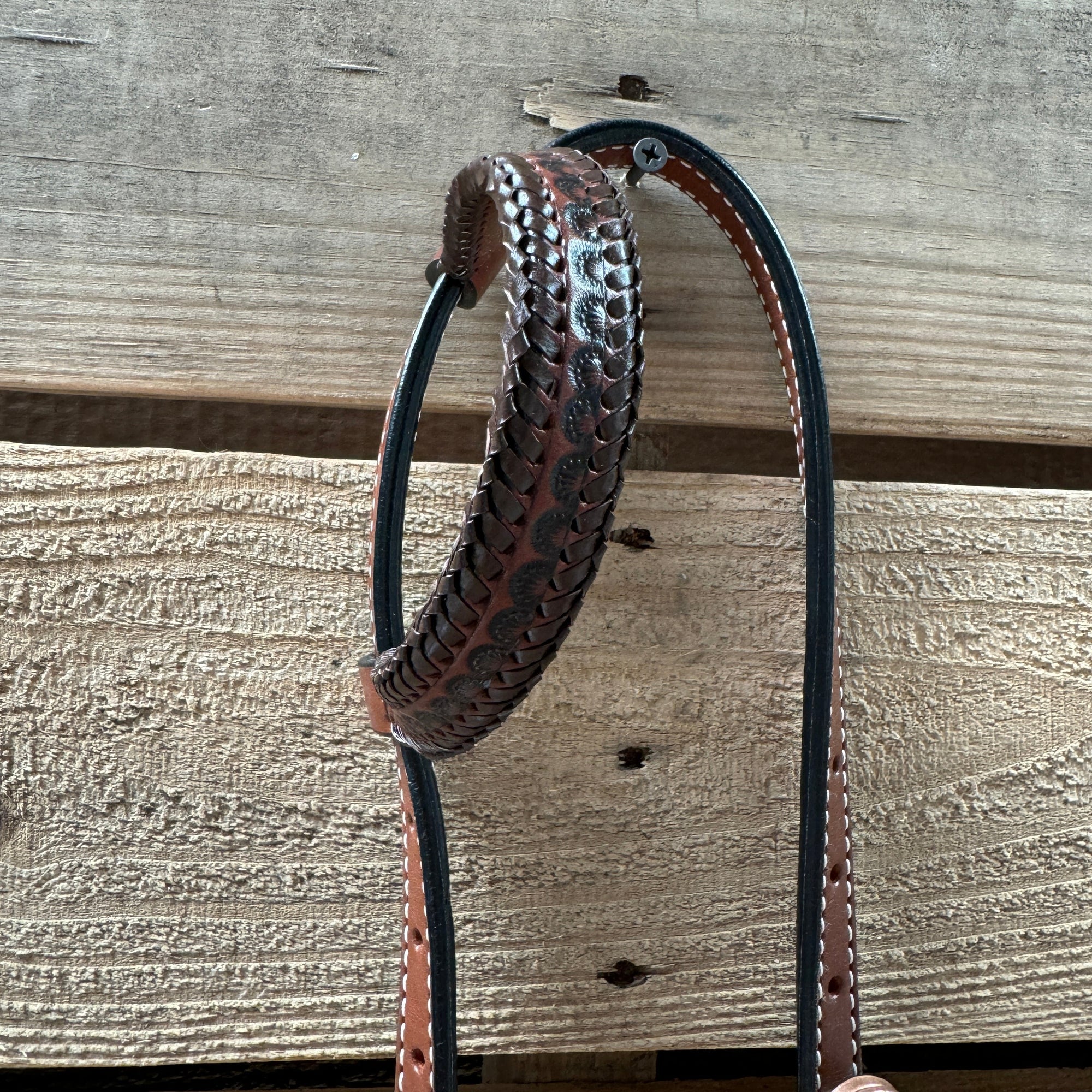 Dark Oil Braided Sunflower Browband / One Ear - Breastcollar Tack Set 