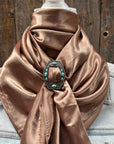 35X35" Solid Tan Wild Rag / Scarf WRS7 - Buckle Wild Rag Slides - Assorted