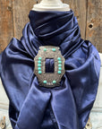 35X35" Solid Dark Blue Wild Rag / Scarf WRS9 - Buckle Wild Rag Slides - Assorted
