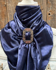 35X35" Solid Dark Blue Wild Rag / Scarf WRS9 - Buckle Wild Rag Slides - Assorted