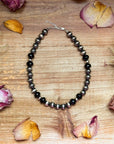 Black Onyx & Sterling Silver Pearl Choker – 14”