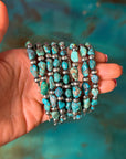 Sterling Silver & Blue Turquoise Nugget Bracelet –