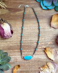 Sterling Silver & Turquoise Choker – 13” + Extender