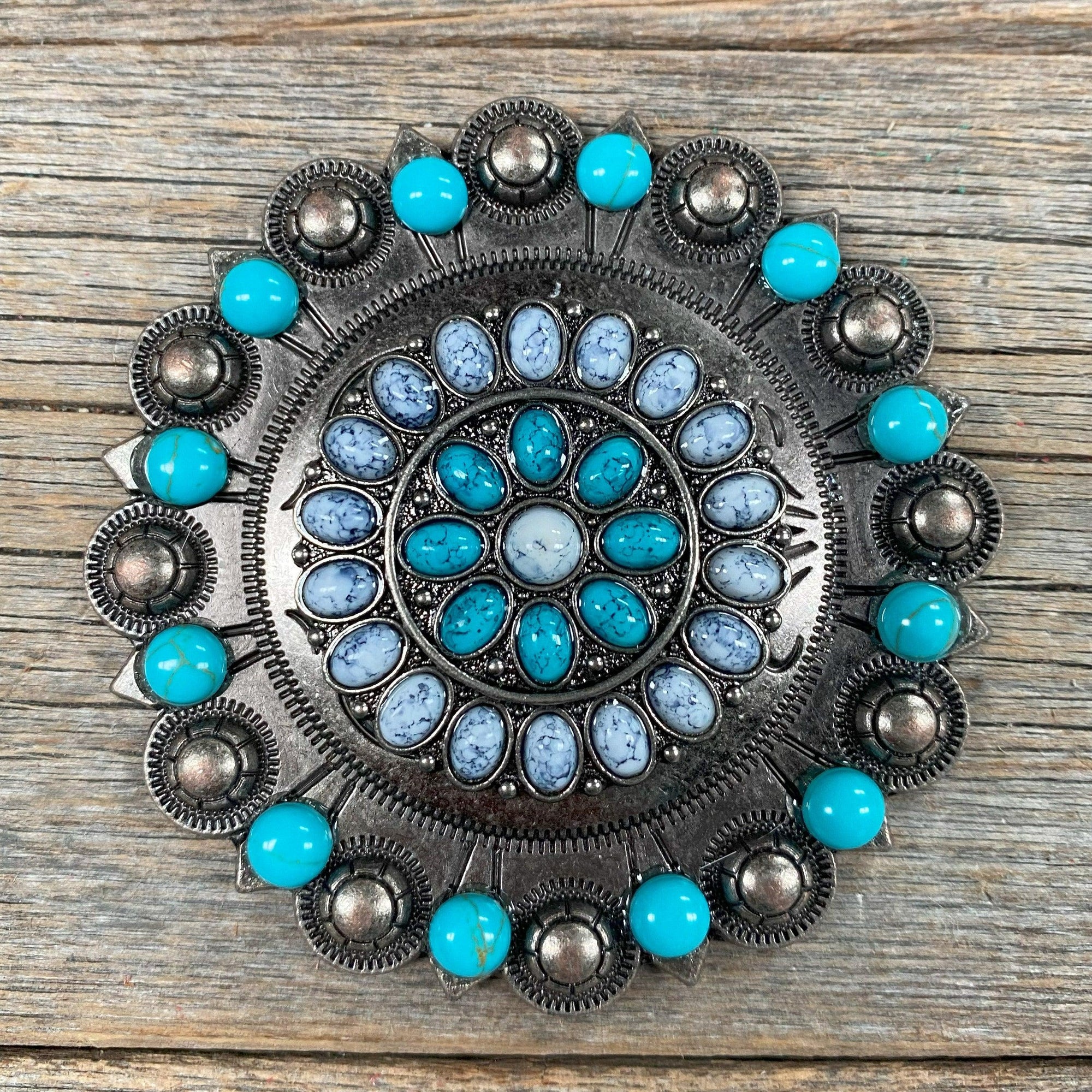 Blue &amp; White Turquoise Concho Berry Jacket 
