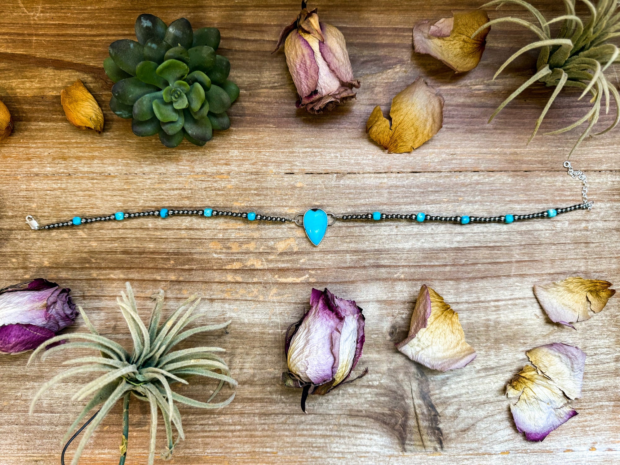 Sterling Silver &amp; Turquoise Choker – 13” + Extender – In-House Silversmithing – Real Turquoise &amp; Spiny Oyster Options
