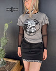 Howdy Hereford Mesh Sleeve Top