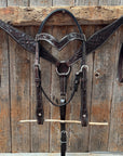 Floral Tooled Dark Oil Pony Tack Set 