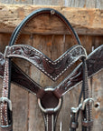 Floral Tooled Dark Oil Pony Tack Set 