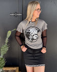 Howdy Hereford Mesh Sleeve Top