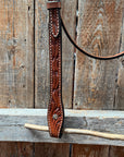 Floral V Browband Medium Oil Draft Headstall / Bridle