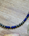 Lapis & Sterling Silver Saucer Necklace – 16” + Extender – 6 mm Lapis