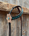 Multi Flower Bling & Turquoise One Ear - Breastcollar Tack Set 