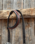 Flower Power Black and Clear One Ear Headstall & Breastcollar Tack Set 