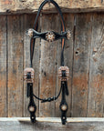 Draft Black Basketweave Champagne and Clear Browband 