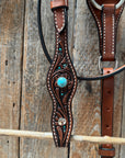 Pony Medium Teal Dot Floral and Turquoise Tack Set 