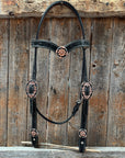 Draft Black Floral Copper Flower V-Browband 