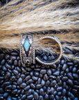 Nova Stud Hoop Fashion Earring - Silver/Turquoise