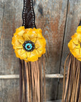 Dark Oil Floral Topaz and Turquoise One Ear/ Breastcollar Tack Set 