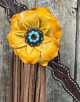 Dark Oil Floral Topaz and Turquoise One Ear/ Breastcollar Tack Set 