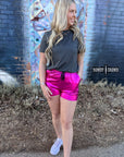 Pink Metallic Shorts