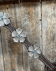 Dark Oil Silver Flower Breastcollar 
