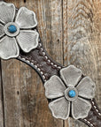 Dark Oil Silver Flower Breastcollar 