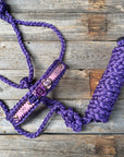 Purple Mule Tape Halter - Purple Roses 