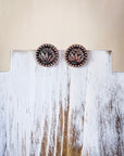 Eliza Flower Stud Fashion Earrings - Copper
