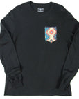 Flying R Ranchwear - Black with Southwest Print - Long Sleeve - Pocket T-shirt - Made in USA