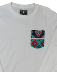 Flying R Ranchwear - White with Southwest Print - Long Sleeve - Pocket T-shirt - Made in USA