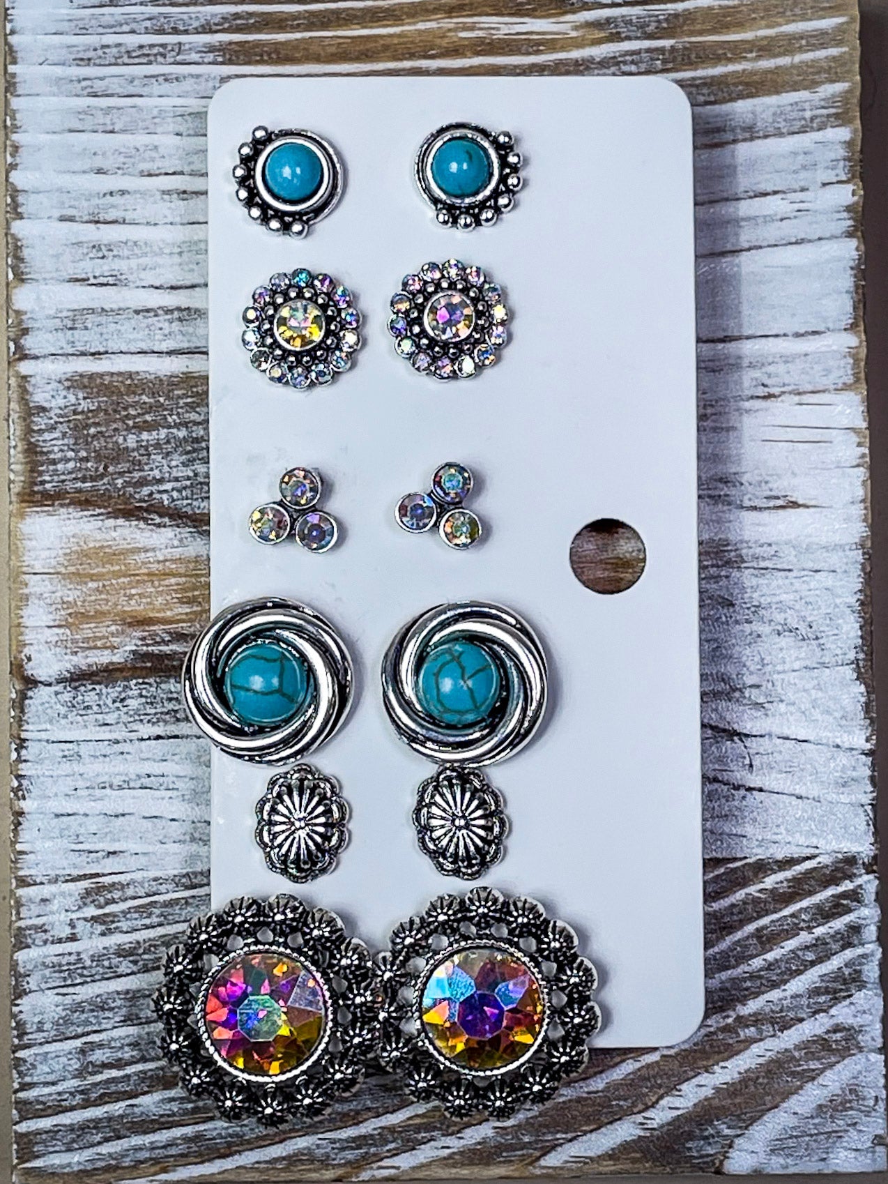 Jinny Stud Fashion Earring Set - Silver