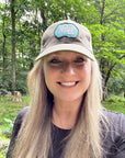 Just A Small Town Girl Distressed Trucker Cap, Black