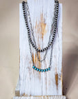 Lenna Navajo Style Pearl Layered Fashion Necklace