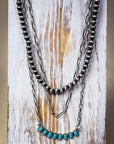 Lenna Navajo Style Pearl Layered Fashion Necklace