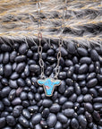 Lulu Cow Pendant Fashion Necklace - Turquoise