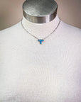 Lulu Cow Pendant Fashion Necklace - Turquoise