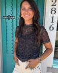 Lariat Mesh Top