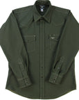 Flying R Ranchwear - Rigid Canvas Chore Shirt - Hunter Green - Long Sleeve - Snaps