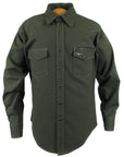 Flying R Ranchwear - Rigid Canvas Chore Shirt - Hunter Green - Long Sleeve - Snaps