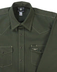 Flying R Ranchwear - Rigid Canvas Chore Shirt - Hunter Green - Long Sleeve - Snaps