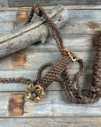 Brown and Gold Mule Tape Halter -  
