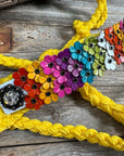 Yellow Mule Tape Halter - Multi Floral and Clear 
