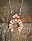 Squash Blossom Chain Fashion Necklace - Coral