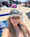 Just A Small Town Girl Distressed Trucker Cap, Black