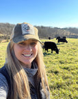 Bourbon Cowgirl Distressed Black Snap Back Trucker Hat