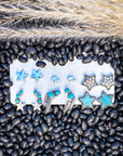 Dina Fashion Stud Earring Set - Silver