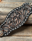 Dark Oil Buckstitch Bronc Noseband With Antique Silver Conchos