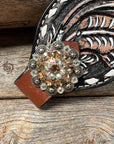 Dark Oil Buckstitch Bronc Noseband With Antique Silver Conchos