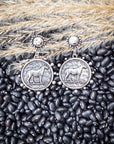Cassidy Western Horse Coin Fashion Stud Earrings